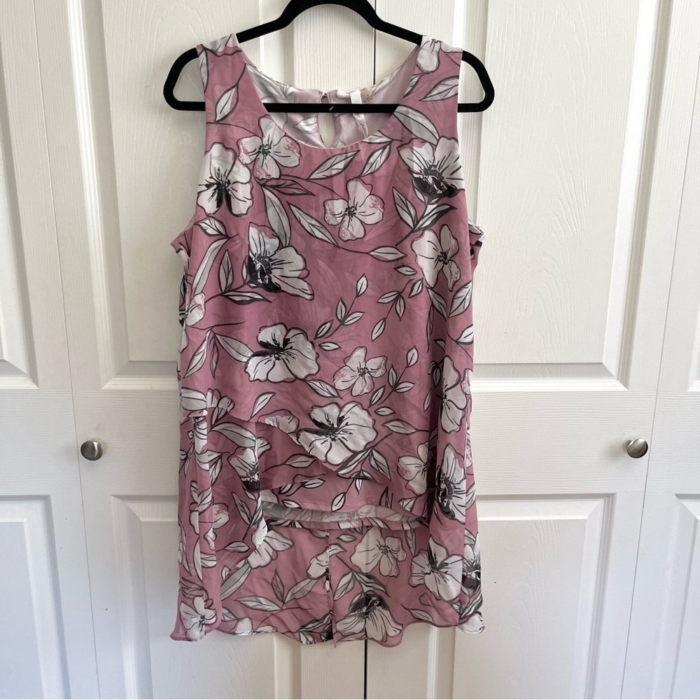5 for $25! My Collection Floral Sleeveless Pink Top